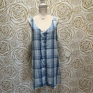 Anthropologie cloth & stone Stylish Blue Plaid Button-Front Dress or tunic